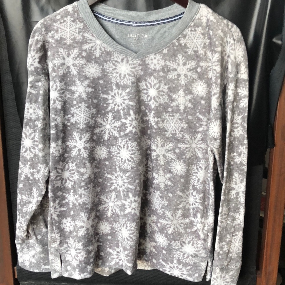 Nautica Gray Snowflake Sweater